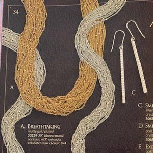 Premier Designs #20239 Matte Gold BREATHTAKING 15-Strand Necklace , 30" long NIB